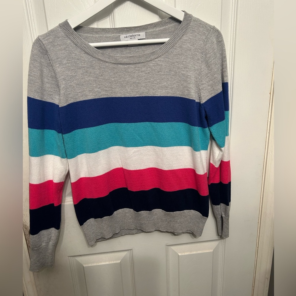 Liz Claiborne petite large striped sweater
